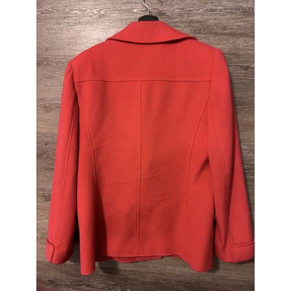 CARLISLE Women Sz 12 CASHMERE OXFORD Bright RED JACKET Blazer CAREER Office - Picture 7 of 7